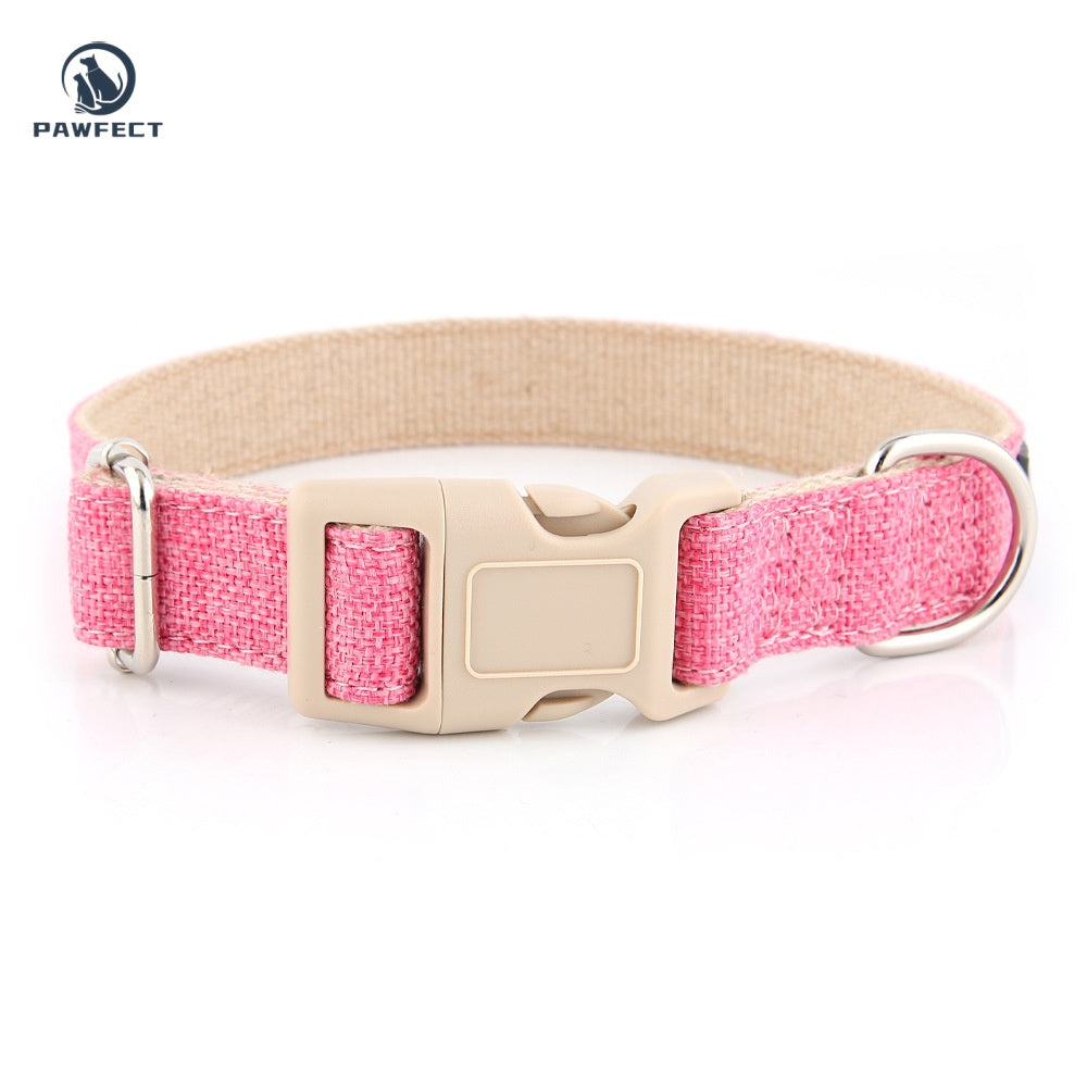 Eco-Friendly Cotton Linen Dog Collar: Hypoallergenic & Antibacterial