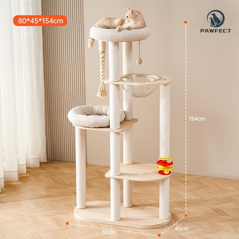 Multi-Functional Cat Tree with Scratch-Resistant Build & Space Capsule Nest