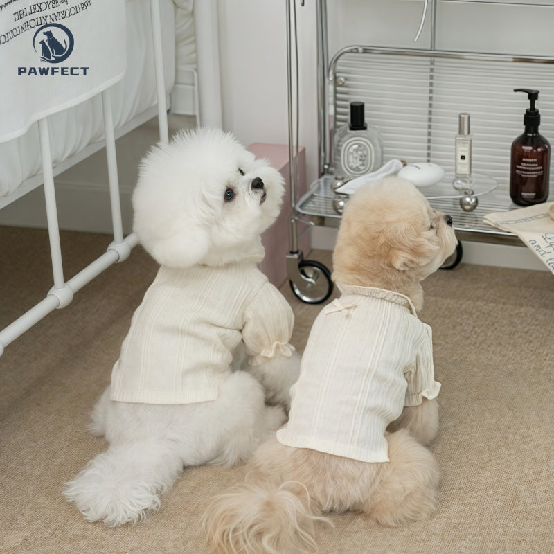 Cute Plaid Dog Dress with Bow Detail