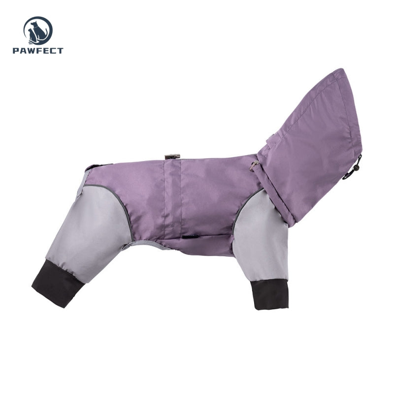Waterproof Dog Raincoat with 4-Leg Coverage and Leash Hole