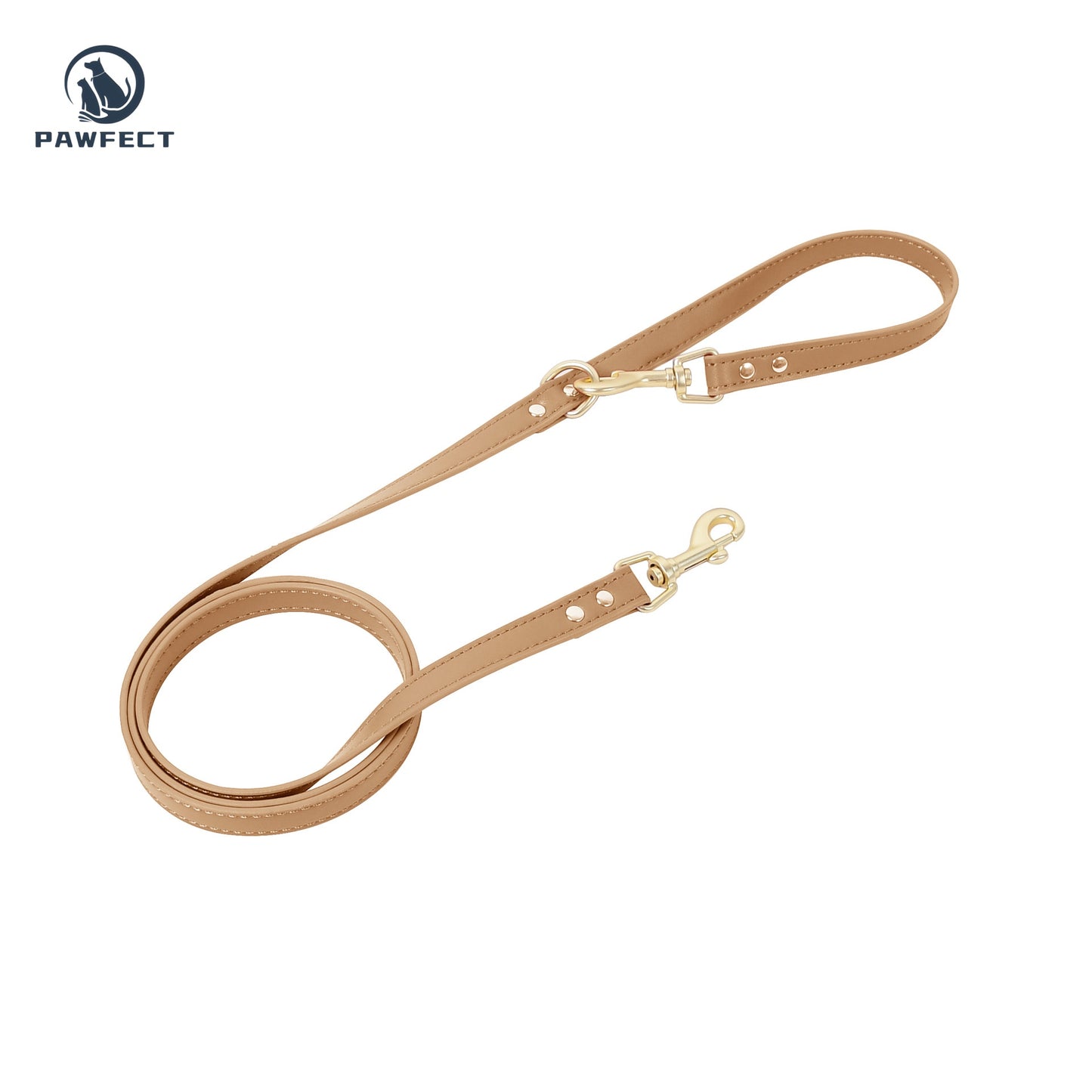 Soft Leather Cat Leash Set with Bow Collar or Harness