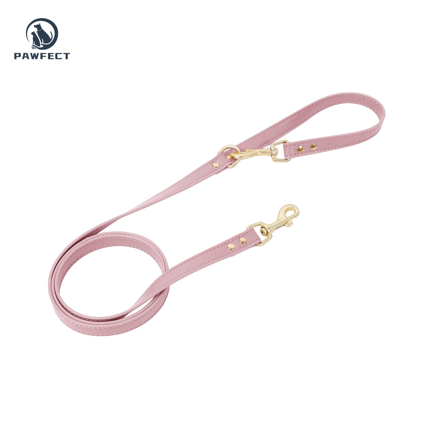 Soft Leather Cat Leash Set with Bow Collar or Harness