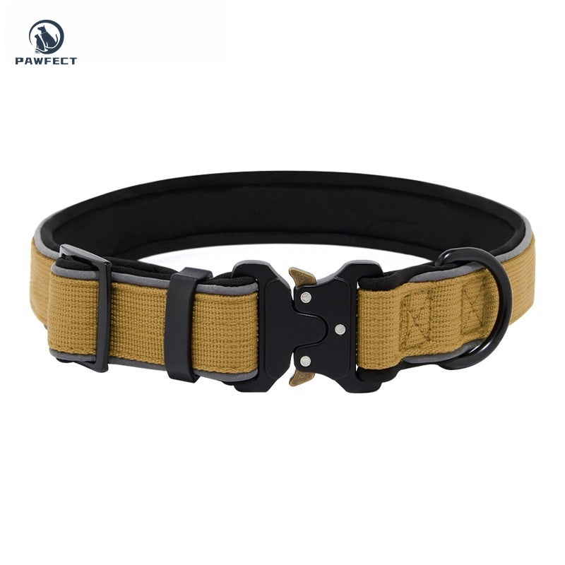 Durable Adjustable Dog Collar with Reflective Piping