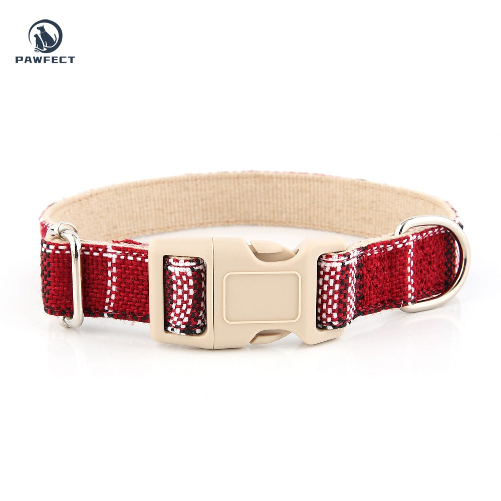Eco-Friendly Cotton Linen Dog Collar: Hypoallergenic & Antibacterial