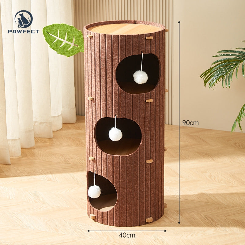 Multi-Functional Cat Tree with Integrated Climber & Cozy Nest
