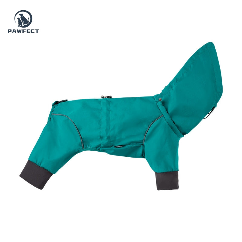 Waterproof Dog Raincoat with 4-Leg Coverage and Leash Hole