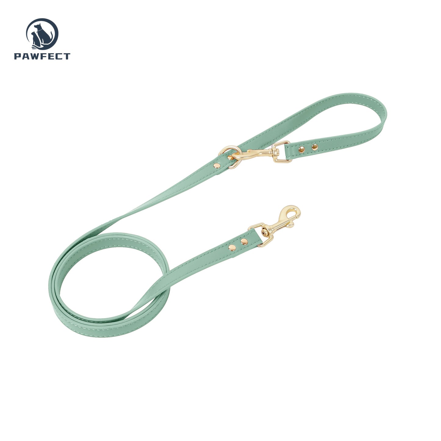 Soft Leather Cat Leash Set with Bow Collar or Harness