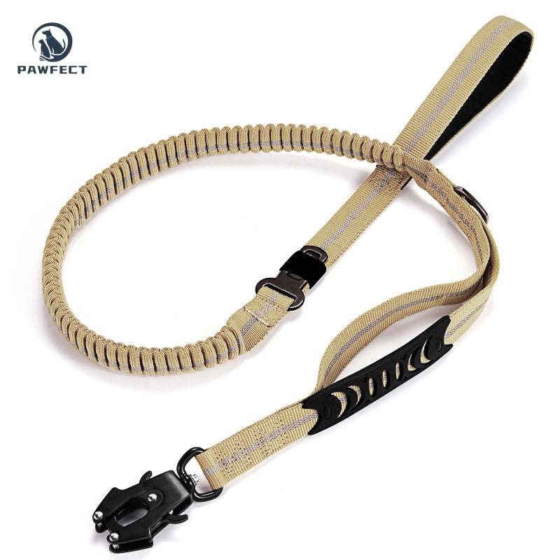 Reflective Pet Leash with Car Seatbelt Buckle & Frog Clip