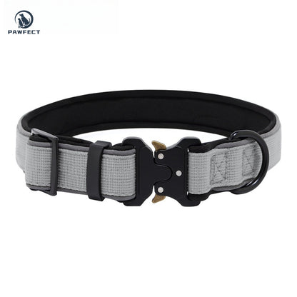 Durable Adjustable Dog Collar with Reflective Piping