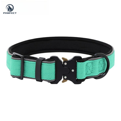 Durable Adjustable Dog Collar with Reflective Piping