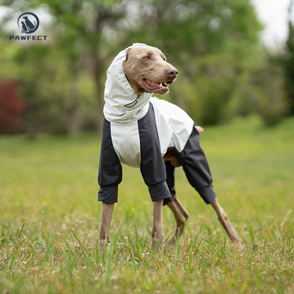 Waterproof Dog Raincoat with 4-Leg Coverage and Leash Hole