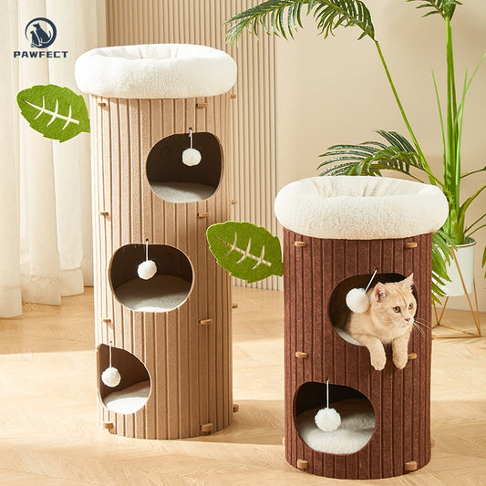 Multi-Functional Cat Tree with Integrated Climber & Cozy Nest