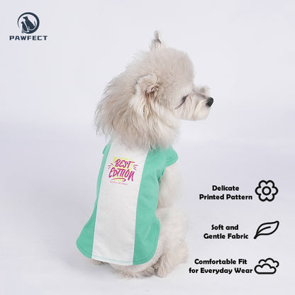 Lightweight Colorblock Printed Flutter-Sleeve Two-Leg Dog Romper