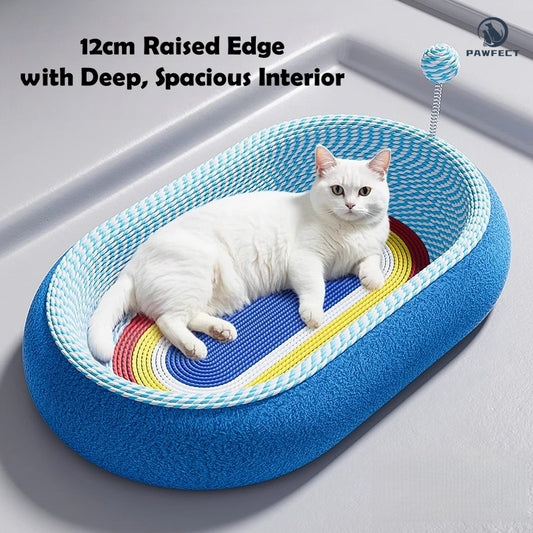Elevated Bowl-Shaped Sisal Cat Nest with Integrated Scratching Surface