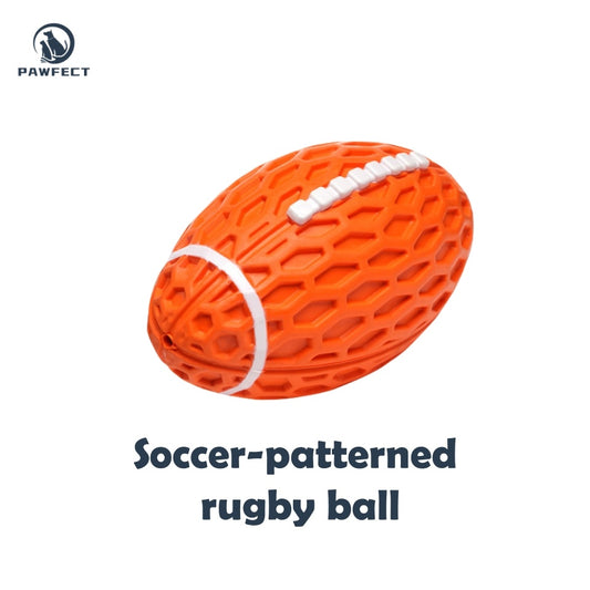 Squeaky Rugby Ball Chew Toy for Dogs