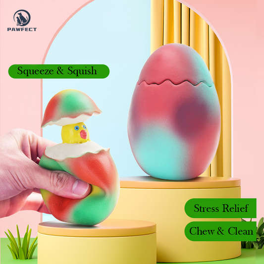 Interactive Latex Dinosaur Egg Toy for Pets
