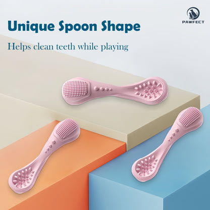 Spoon-Shaped Natural Rubber Chew and Teeth Cleaning Toy for Dogs