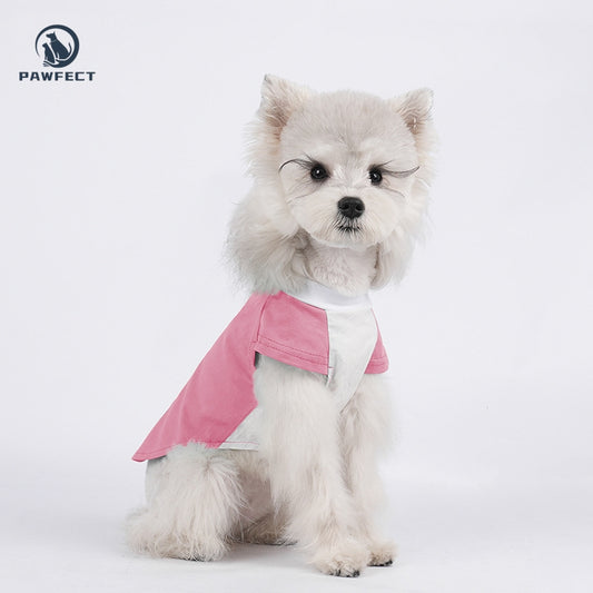 Lightweight Colorblock Printed Flutter-Sleeve Two-Leg Dog Romper