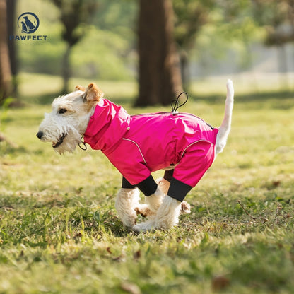 Waterproof Dog Raincoat with 4-Leg Coverage and Leash Hole