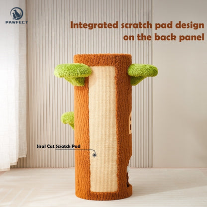Tree-Shaped Multi-Level Cat Tower with Scratching Post & Cozy Nests
