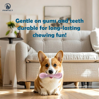 Spoon-Shaped Natural Rubber Chew and Teeth Cleaning Toy for Dogs