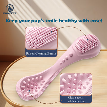 Spoon-Shaped Natural Rubber Chew and Teeth Cleaning Toy for Dogs