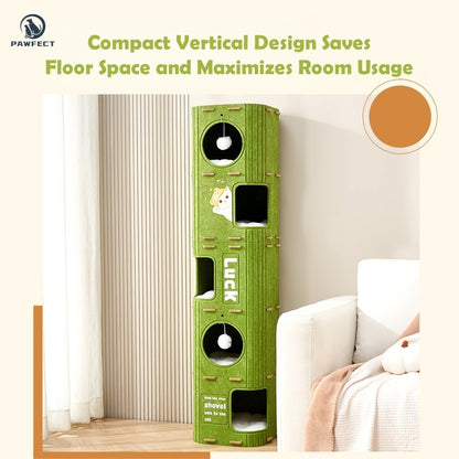 All-in-One Square Felt Cat Condo with Climbing Platform