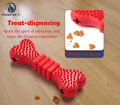 Interactive Soft-Spike Bone Treat Dispensing Chew Toy