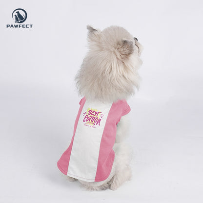 Lightweight Colorblock Printed Flutter-Sleeve Two-Leg Dog Romper