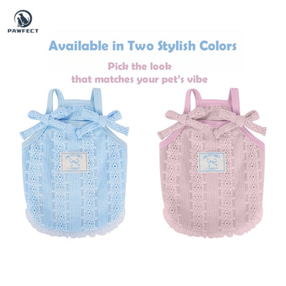 Lightweight Mesh Jacquard Dog Tank Top with Sweet Strap Design