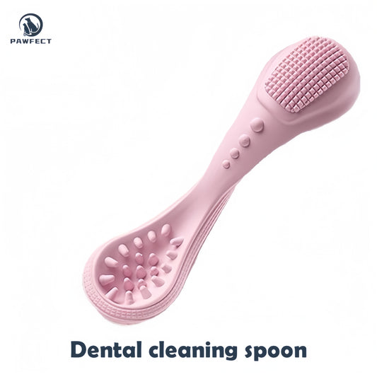 Spoon-Shaped Natural Rubber Chew and Teeth Cleaning Toy for Dogs