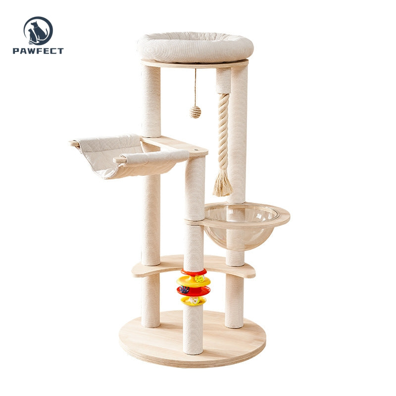 Multi-Functional Cat Tree with Scratch-Resistant Build & Space Capsule Nest
