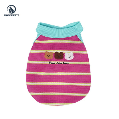 Lightweight Sweet Striped Dog Tank Top with Stretchy Fabric