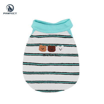 Lightweight Sweet Striped Dog Tank Top with Stretchy Fabric