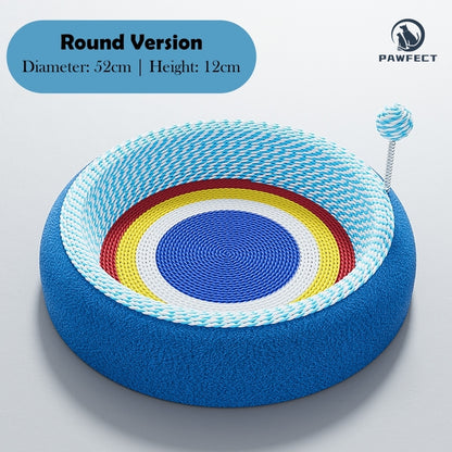 Elevated Bowl-Shaped Sisal Cat Nest with Integrated Scratching Surface