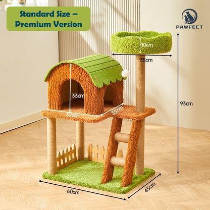 Multi-Functional Cat Tree Tower with Sisal-Wrapped Posts & Cozy Nests