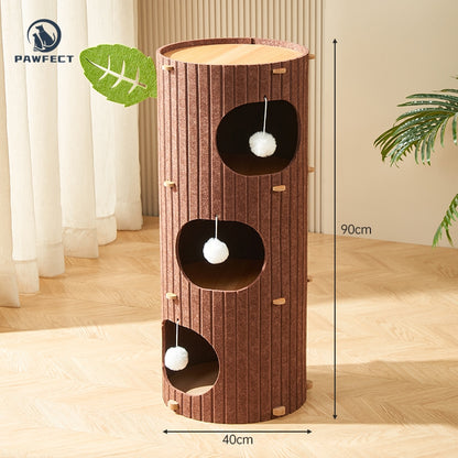 Multi-Functional Cat Tree with Integrated Climber & Cozy Nest