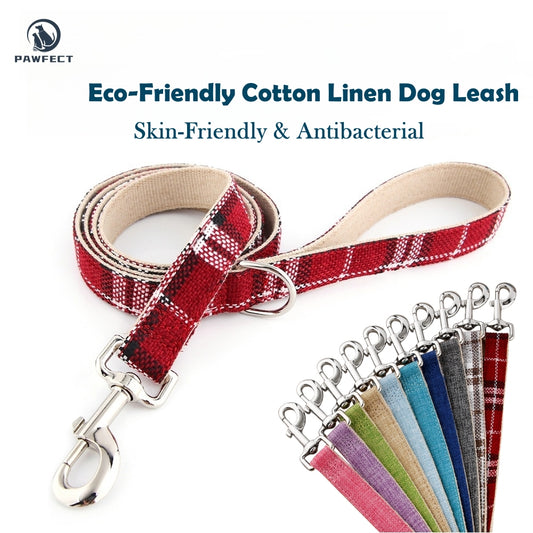 Eco-Friendly Cotton Linen Dog Leash: Hypoallergenic & Antibacterial