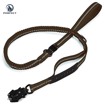 Reflective Pet Leash with Car Seatbelt Buckle & Frog Clip